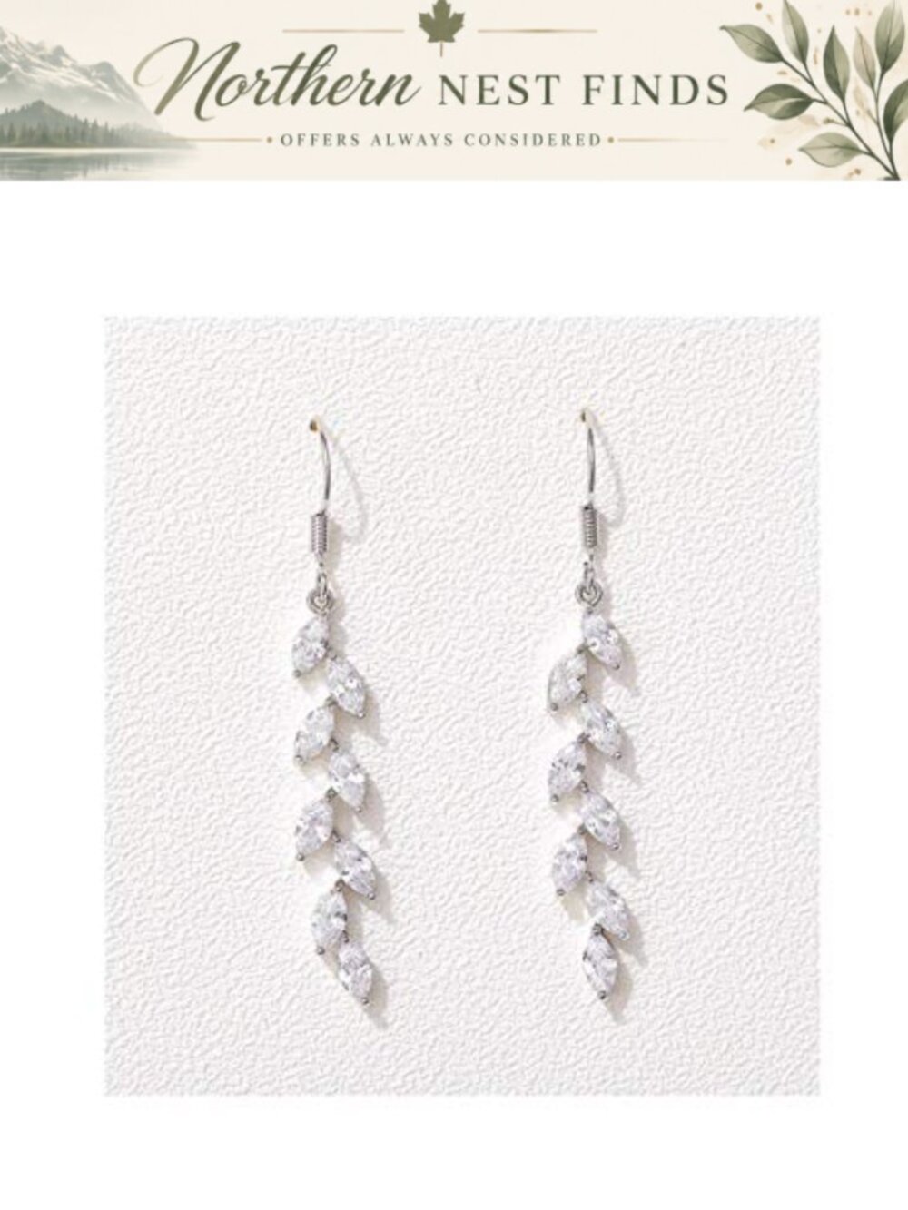 Marquise Crystal Wedding Dangle Earrings Bridal Bridesmaid Prom